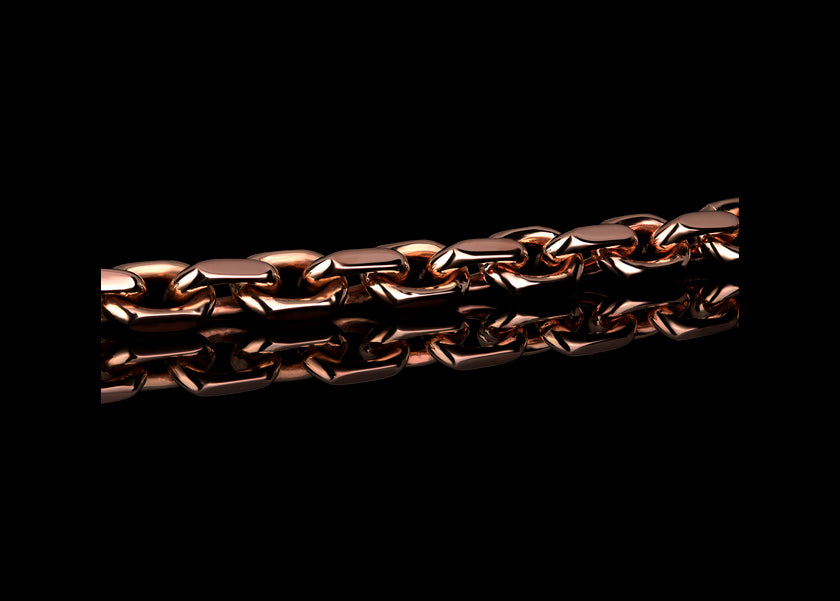 4 MM Hermes Odin Link Chain in 14K Rose Gold.