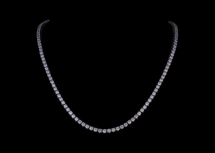 Platinum tennis necklace.