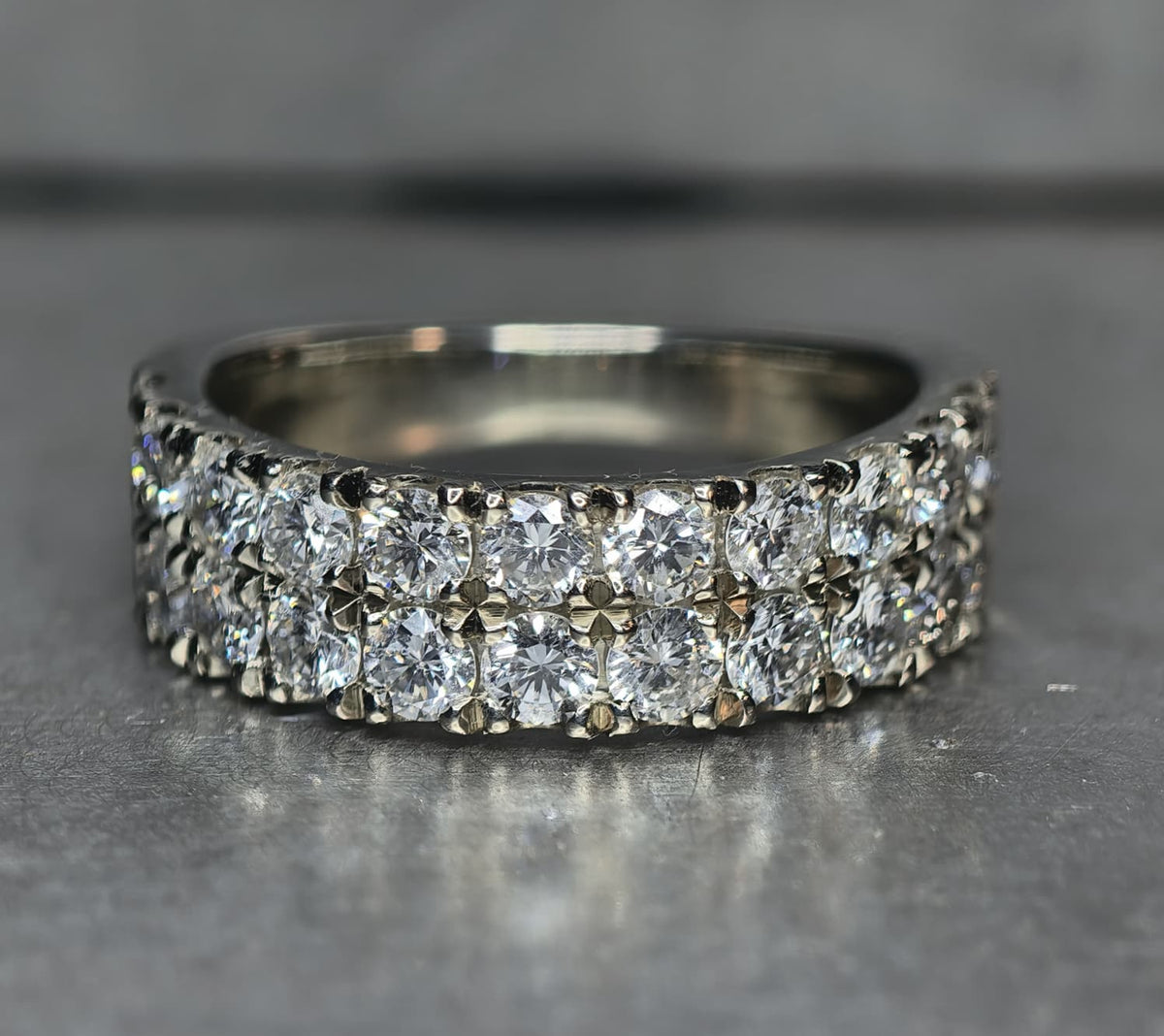 Student work on a diamond eternity ring