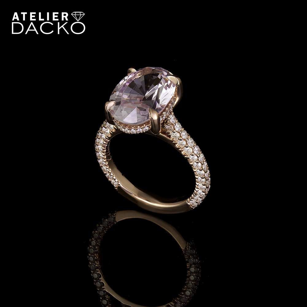 Pastel Pink Oval Sapphire Ring