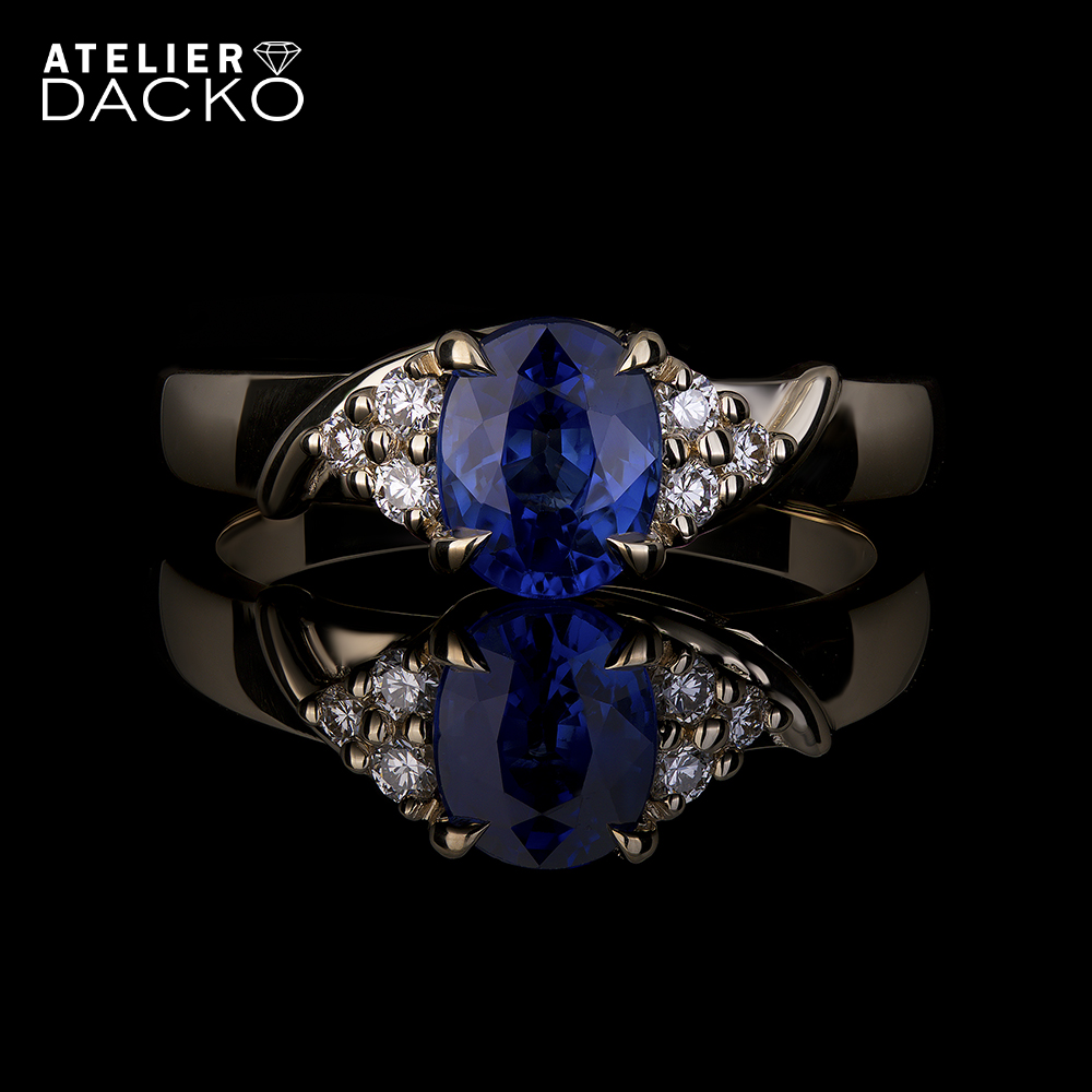 Ceylon Royal Blue Oval Sapphire Ring
