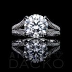 Front Facing 2.80 CT Round Diamond with 3-Sided Split Shank Engagement Ring