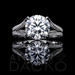 AD010 - 2.80 CT Round Diamond with 3-Sided Split Shank Engagement Ring - 1