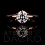 Front Facing 0.96 CT Round Diamond Solitaire Engagement Ring in Rose Gold