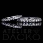 Front Facing His and Hers 3-Sided Diamond Wedding Bands