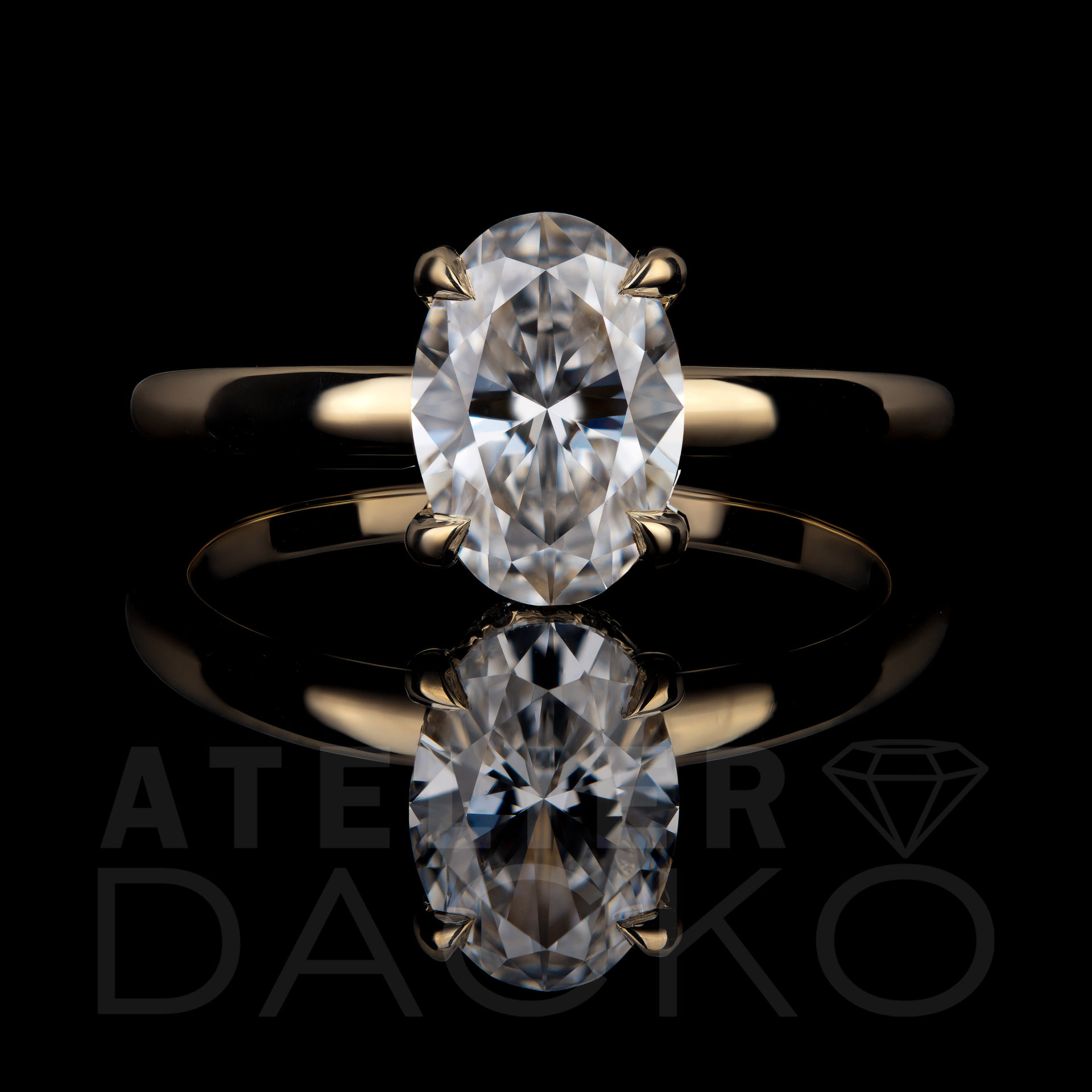 Front Facing 1.20 CT Solitaire Oval Diamond with Hidden Halo