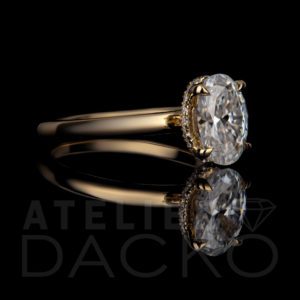 Side Facing 1.20 CT Solitaire Oval Diamond with Hidden Halo