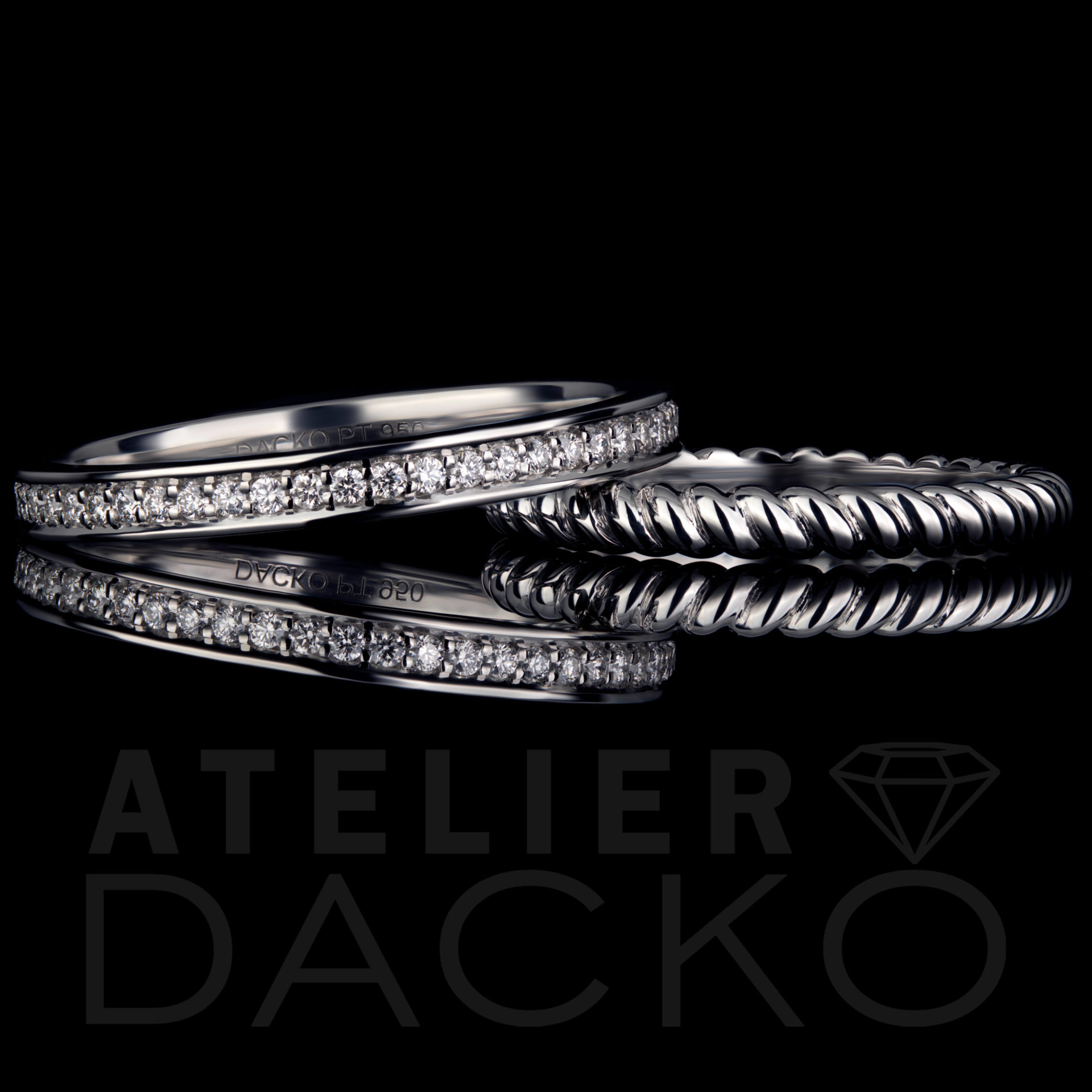 AD020 - His and Hers Platinum Pinky Rings - 1