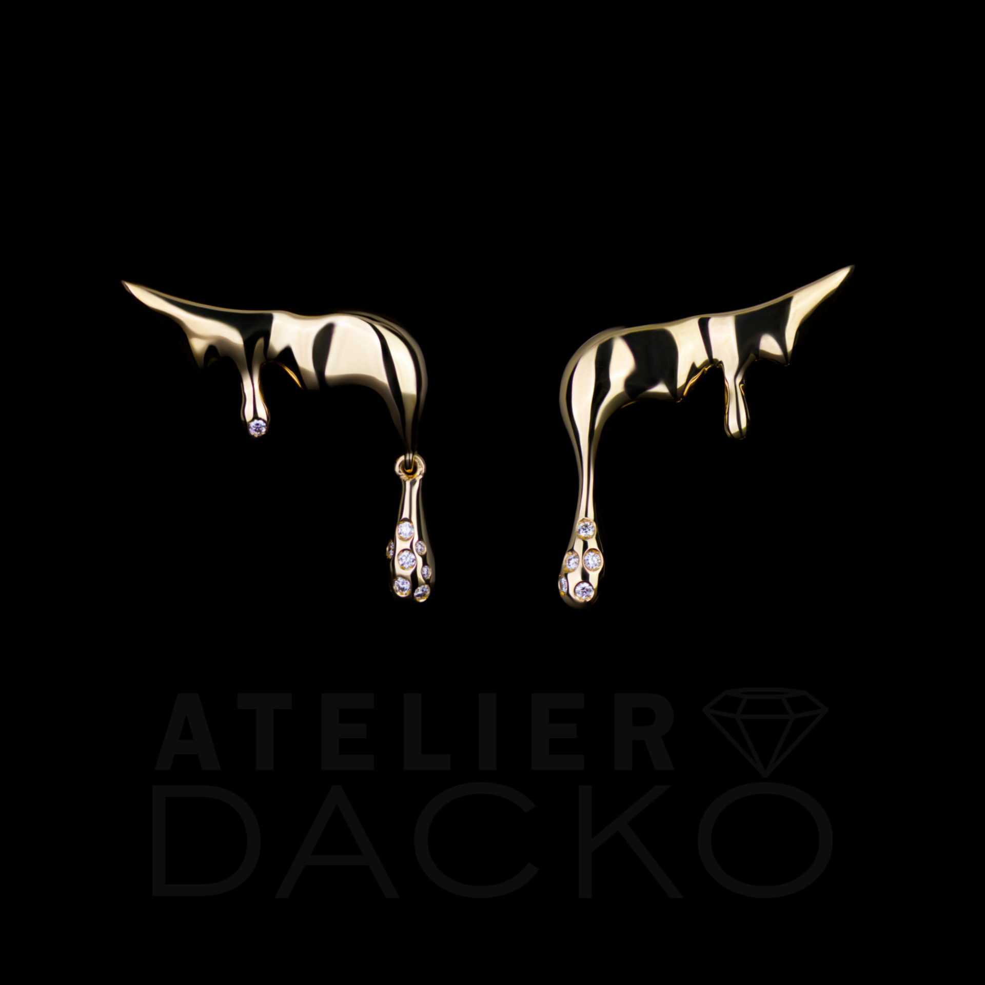 AD036 - Gold Drip Earrings - 1