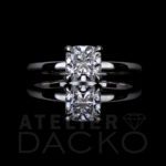 Front Facing 1.15 CT Solitaire Cushion Cut Diamond Engagement Ring