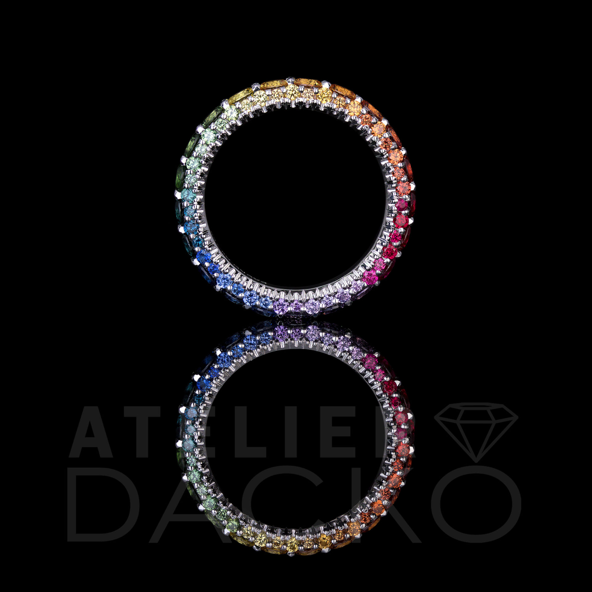 AD044 - Rainbow Sapphire Eternity Band - 1