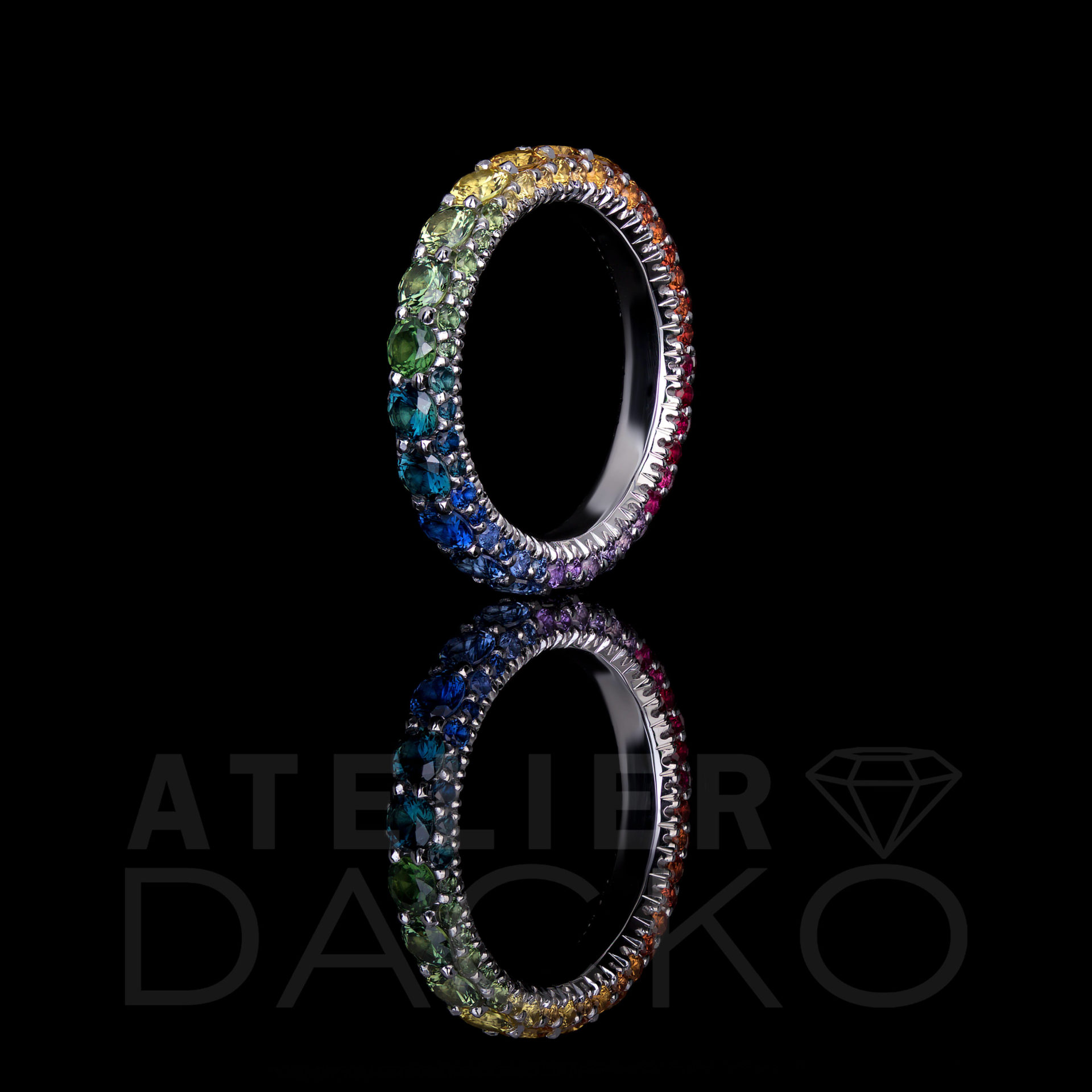 AD044 - Rainbow Sapphire Eternity Band - 3