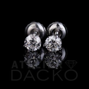 Front Facing 0.50 CT Round Diamond Martini Earring Studs