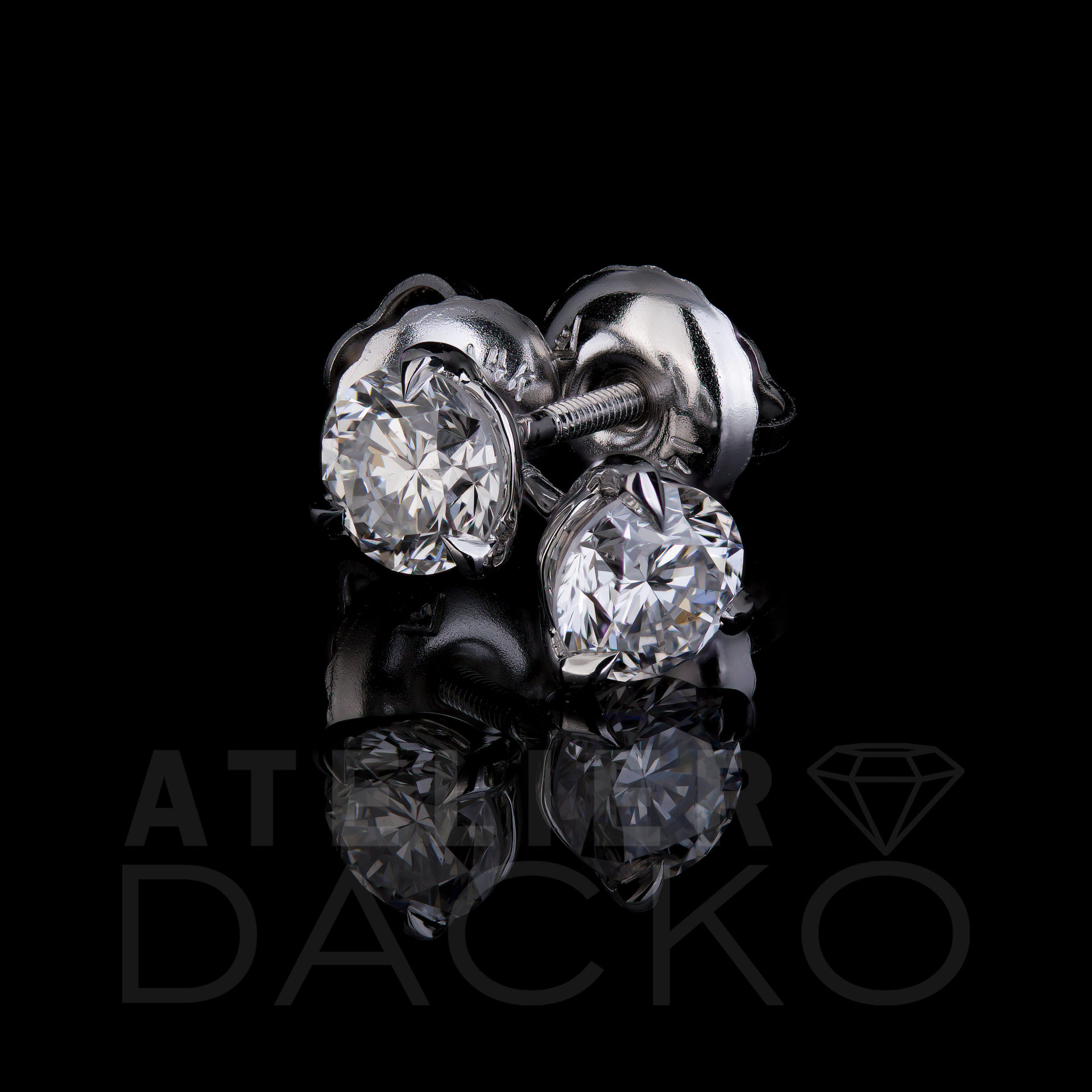 AD047 - 0.50 CT Round Diamond Martini Earring Studs - 2