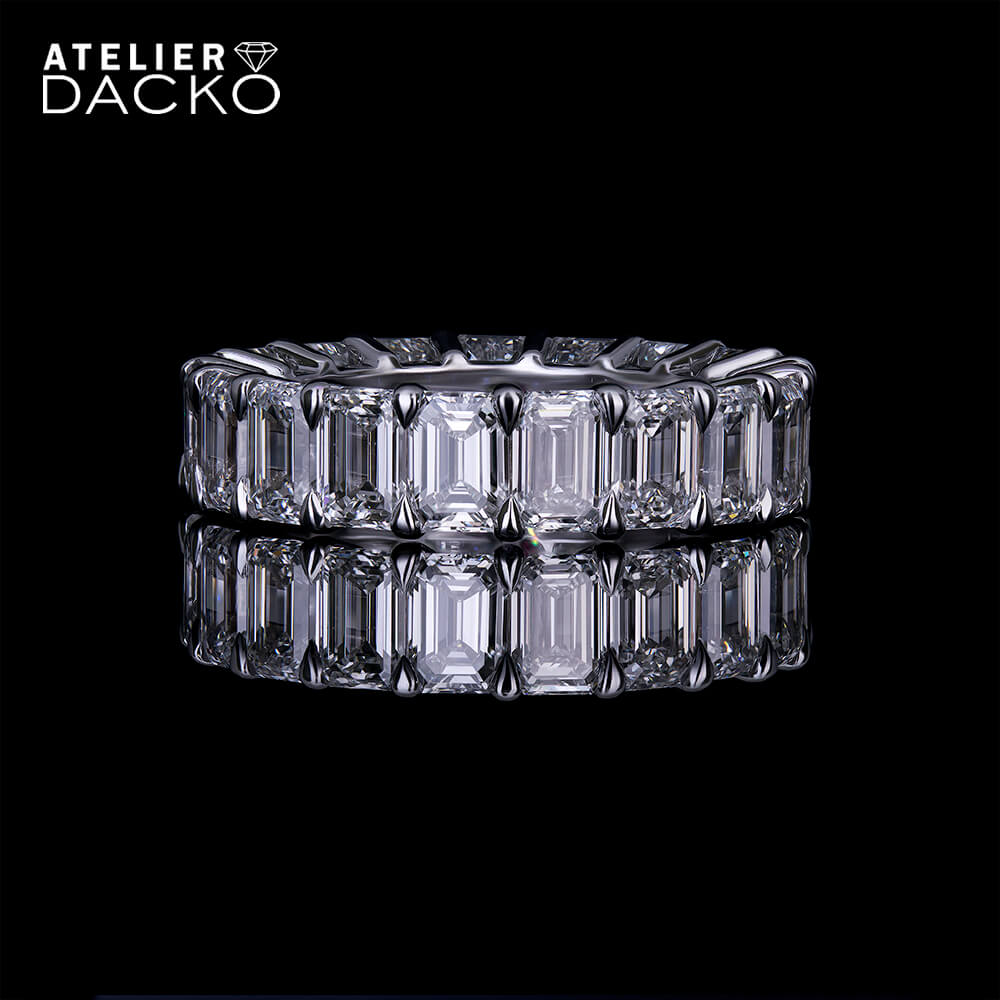 AD050 - 6.30 CT Emerald Cut Diamond Full Eternity Band - 1