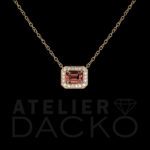 Front Facing 1.38 CT Orange Spinel Pendant with Vintage Inspired Halo
