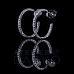 Diamond Hoop Earrings in Platinum
