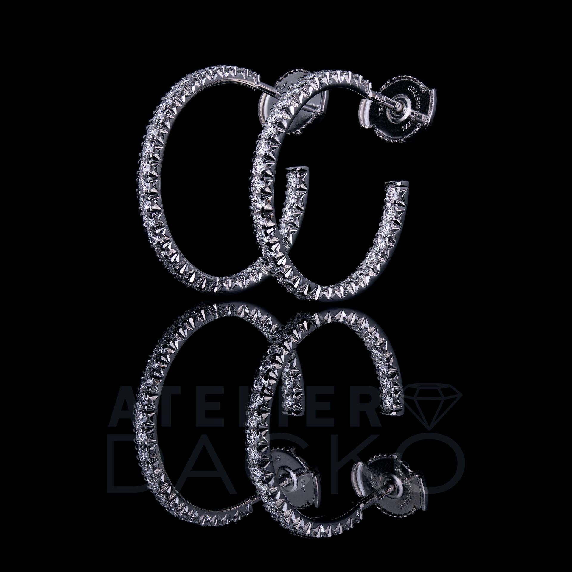 Diamond Hoop Earrings in Platinum