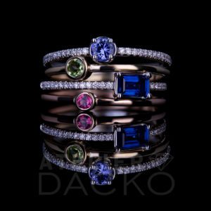 Front Facing Birthstone Stackable Rings