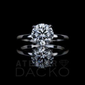 Front Facing 1.72 CT Diamond Solitaire Engagement Ring in Platinum