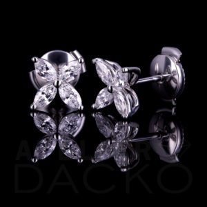 0.28 CT Flower Inspired Marquise Diamond Earrings