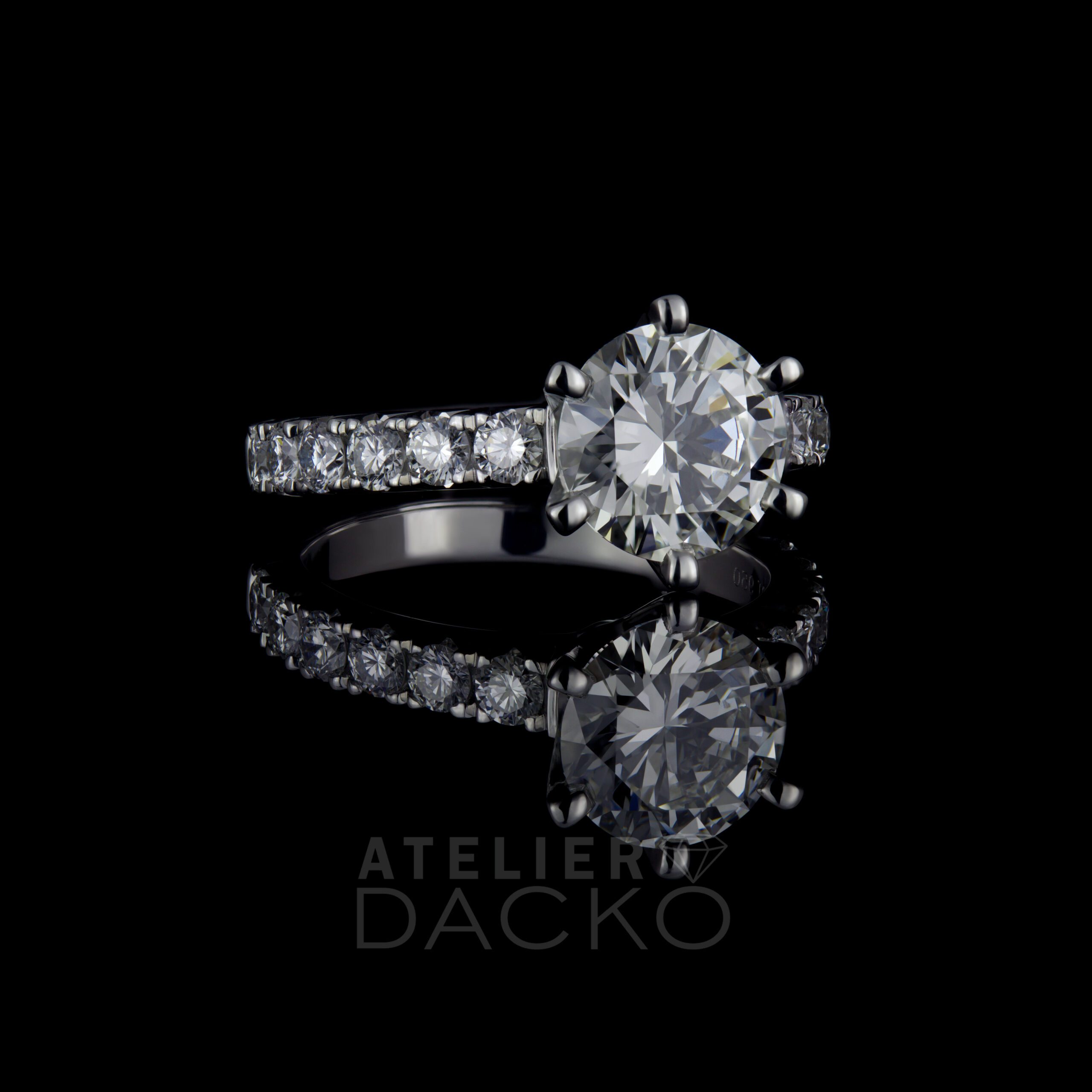 Side Facing 2 CT Redesigned Engagement and Wedding Ring