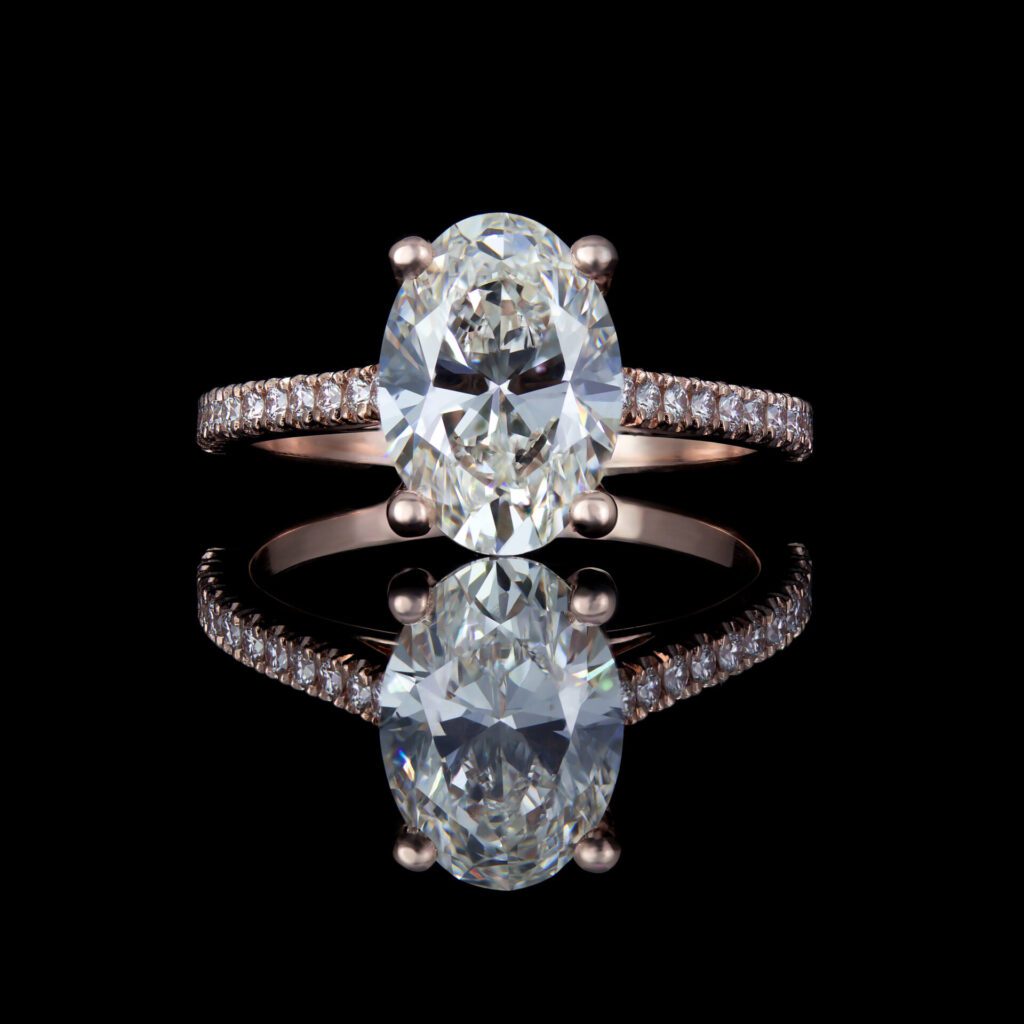 Front Facing 1.00 CT Oval Solitaire Engagement Ring