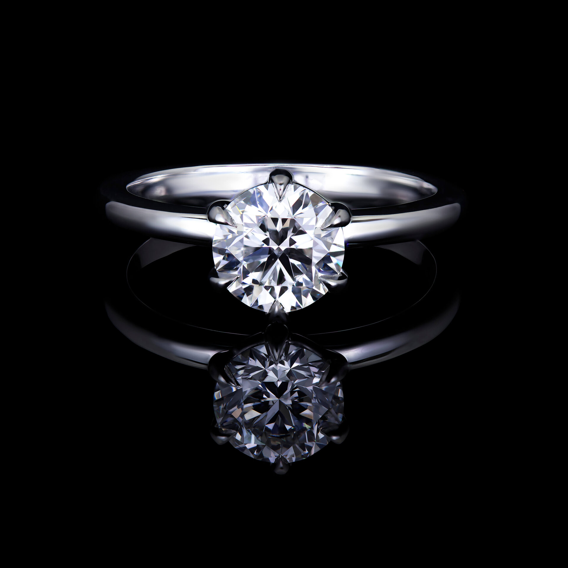 Front Facing 1.00 CT Solitaire Engagement Ring in 6 Claw