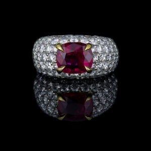 Front Facing 2 CT Ruby Bombay Ring